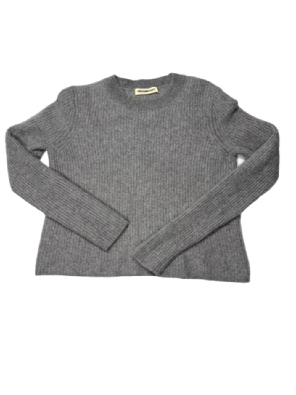 Greenmount Gray Ribbed 100% Cashmere Crewneck Sweater Sz Small #2513